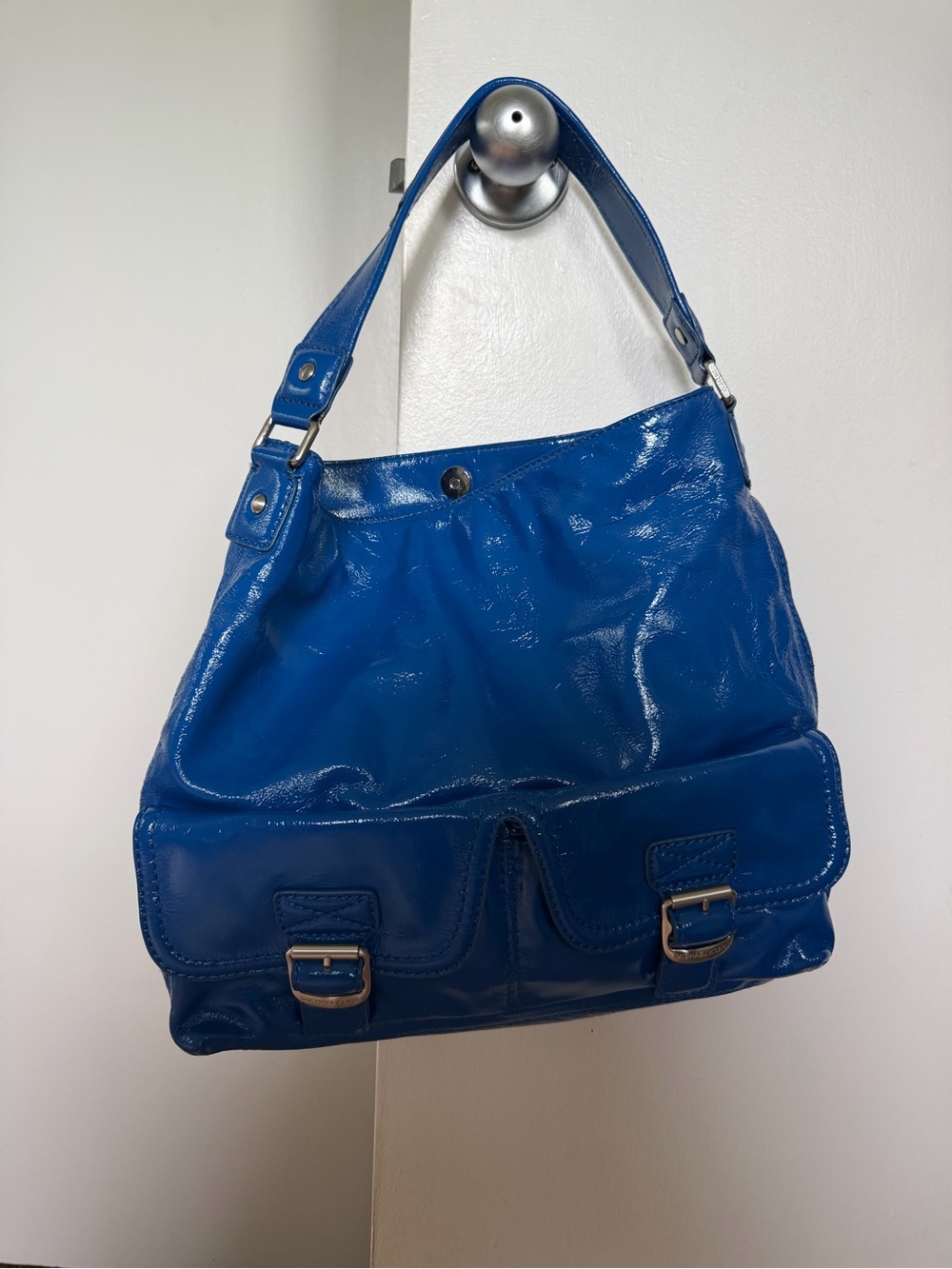 Vintage Coach Patent Leather Hobo Shoulder Bag